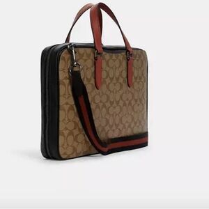 Coach Tan and Black Laptop Bag
